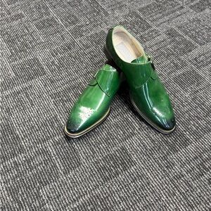 Green Leather Men's Dress Shoes